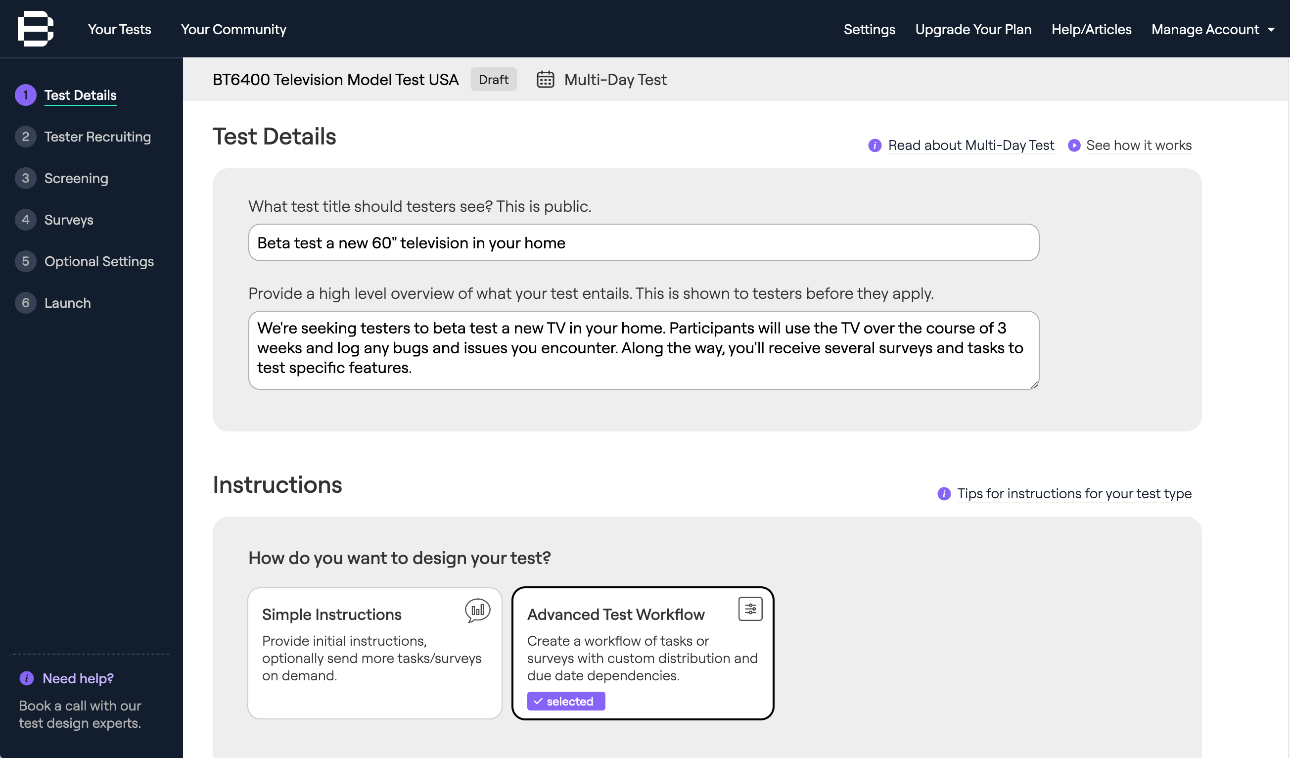 Product survey demo video